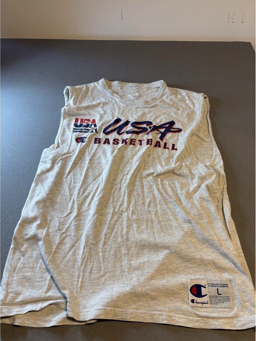 Vintage 90s USA Basketball Shirt Olympics Dream Team Champion Size Large Tank